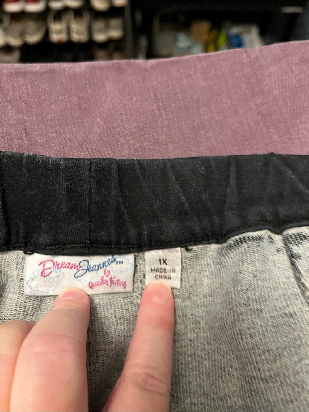 Quacker Factory Black Waistband Straight Leg Pants